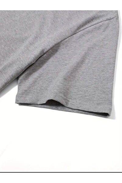 Medinenur Lavender Pattern Printed Basic T-Shirt