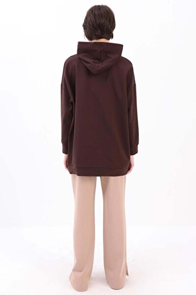 ALLDAY Bitter Coffee-Hooded Sweat Tunic