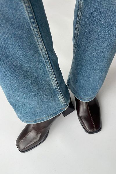 STRASWANS Trew Women - Brown Stretch Heeled Leather Boots
