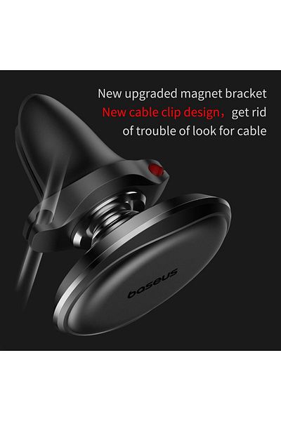 Baseus Magnetic Air Vent Car Mount Holder with cable clip Black