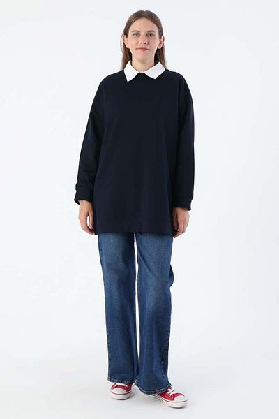 ALLDAY Navy Blue Crew Neck Raglan Sleeve Sweatshirt