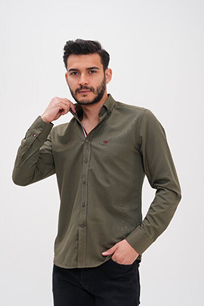 Basics&More Stripe Detailed Men's Regular Shirt