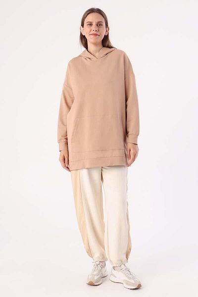 ALLDAY Beige-Hooded Sweat Tunic