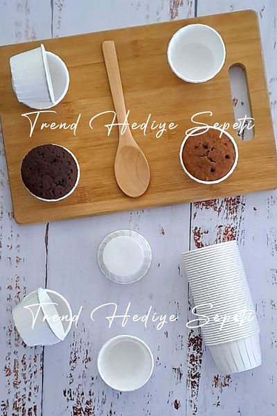 Trend Hediye Sepeti 50 Pieces Mini Size White Muffin Cupcake Mold 45X35 mm Cake Mold, Airfryer Compatible