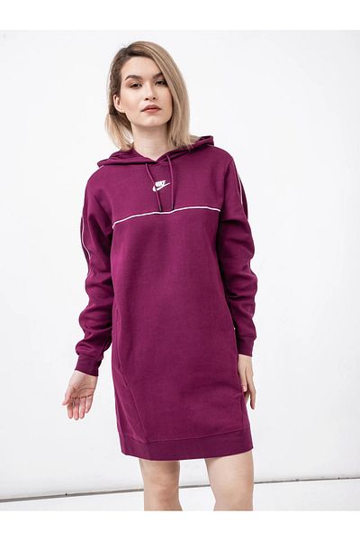 Nike Sportswear Millenium Fleece Hoodie Dress Purple Women's Dress