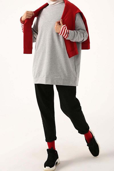ALLDAY Pulover cu mâneci Melange-Reglan gri
