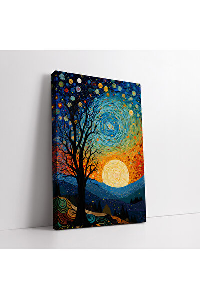 KOSS Dijital Pictură artistică pe pânză cu tematică Soare și stele de Vincent...