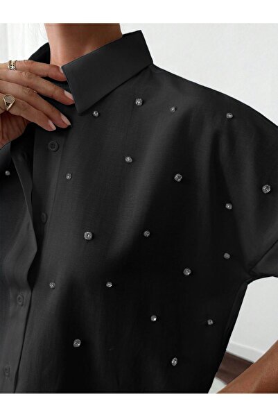 Basko fashion Cămașă salash cu broderie de piatră