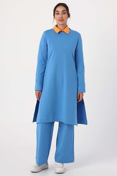 ALLDAY Saks-Slit Sides Lycra Trousers Suit
