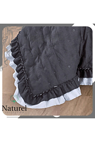 Naturel Collection Tek kişilik Pamuklu Fırfırlı Örtü Seti Yastıklı