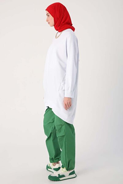 ALLDAY Λευκό πλισέ ριμπάνι με πλισέ στο πλάι