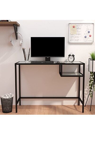 TOLIAHOME Modern Beyaz Mermer Desenli Metal İskeletli Laptop Çalışma Masası M...