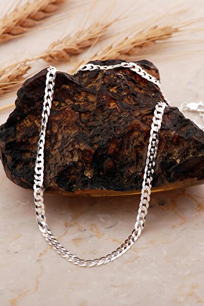 Sümer Telkari Gurmet 4 Mm 60 Cm İşlemeli İtalyan Gümüş Erkek Zincir Kolye 8068