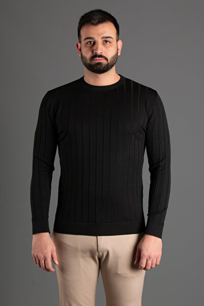 ZEKİ ÖZER ΑΝΔΡΙΚΟ ΠΟΥΛΟΒΕΡ ΜΑΥΡΟ ΥΦΗ ΡΙΓΕΣ