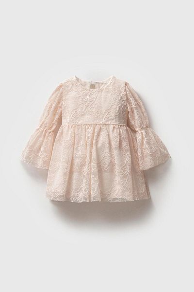 Magu Embroidered Lined Cotton Zipper Dress