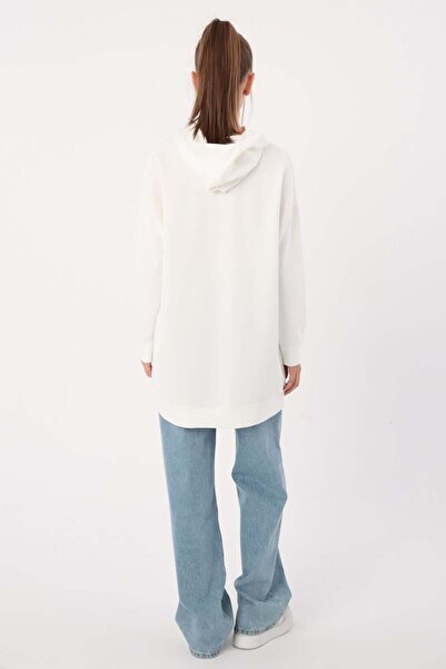 ALLDAY White-Hooded Sweat Tunic