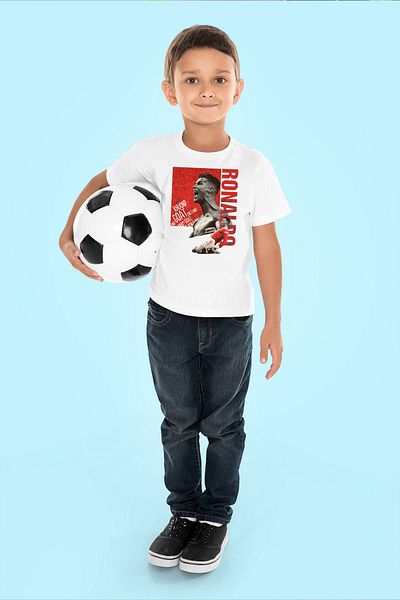 VİZYON İKRA C.RONALDO Tricou/T-shirt de bază cu imprimeu pentru copii 100% bumbac