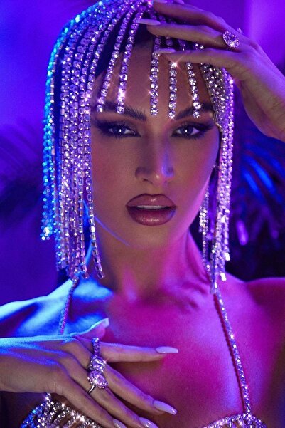 TAKIŞTIR Gümüş Renk Taş Detaylı Saç Aksesuarı/Kına Aksesuarı