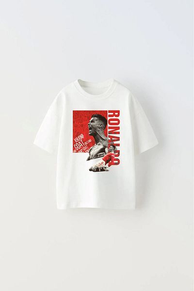 VİZYON İKRA C.RONALDO Tricou/T-shirt de bază cu imprimeu pentru copii 100% bumbac
