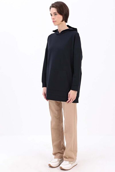 ALLDAY Lacivert-Kapüşonlu Sweat Tunik