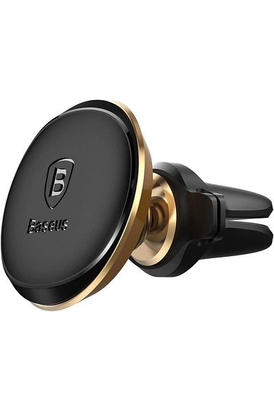 Baseus Magnetic Air Vent Car Mount Holder with cable clip Gold