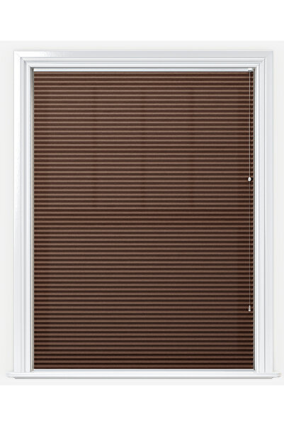 Perdejim Koyu Kahverengi Plicell Parrot 06 Katlanır Cam Balkon Perdesi - Ofis...