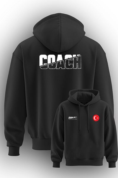 TOP GLORY Φούτερ Coach 71001 Model Hooded 3 Thread - Εκτύπωση και ανύψωση