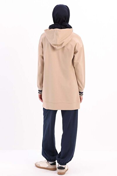 ALLDAY Sweat Tunic with Beige Embroidered Cuffs