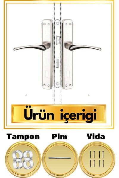 KAİZEN Bravo Nickel Satin Door Handle - Room 2 Pcs Bumper
