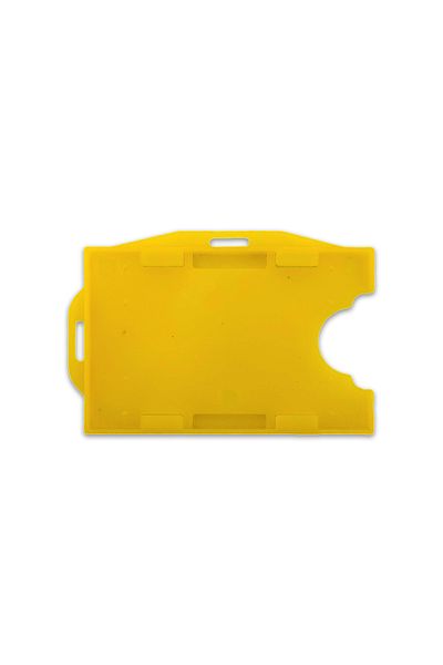 PABALAS Yellow Colored Name Badge Container with Horizontal and Vertical Double Card Bowl Staff Card Case Card Protector