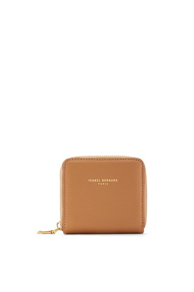 Isabel Bernard Honoré Jules Camel Leder Portemonnaie Mit Reißverschluss Aus Kalbsleder Ib23024