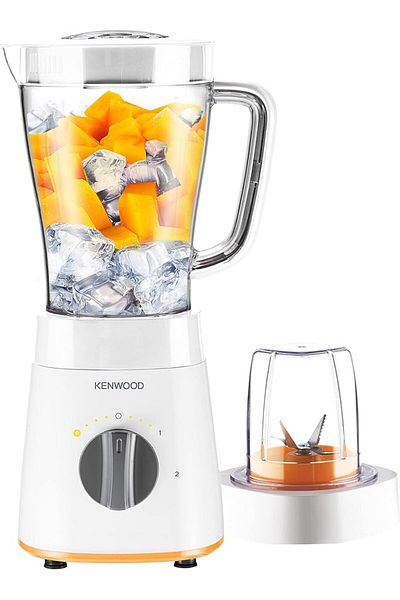 Kenwood خلاط، 500 واط، 2 لتر، وظيفة سحق الثلج، مطحنة متعددة، سرعتان، BLP15.150WH، أبيض