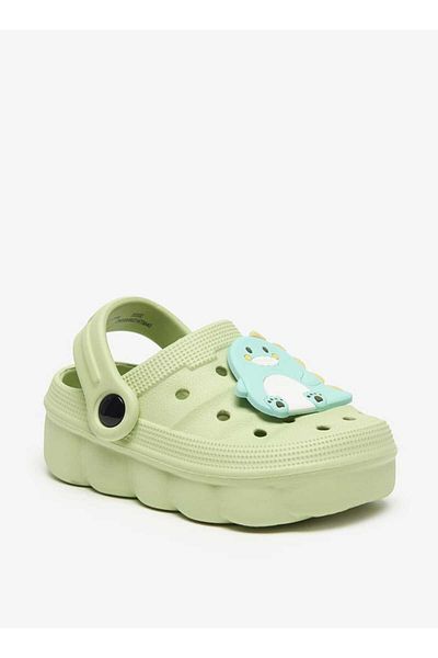 Aqua Dinosaur Applique Clogs with Back Strap