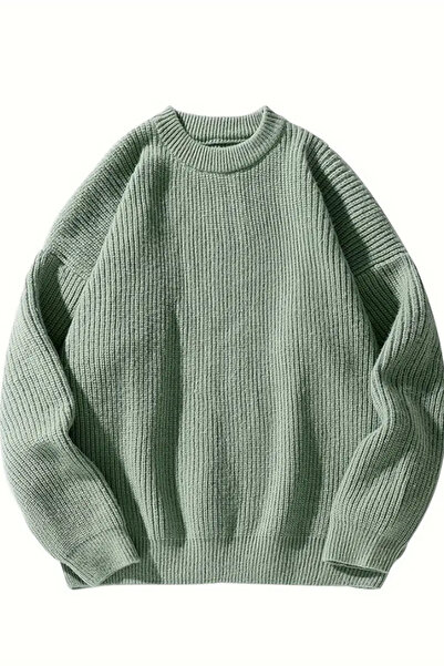 Tarz Cool Tricotaje împletite pentru bărbați, cu croiala normală, cu gâtul turn