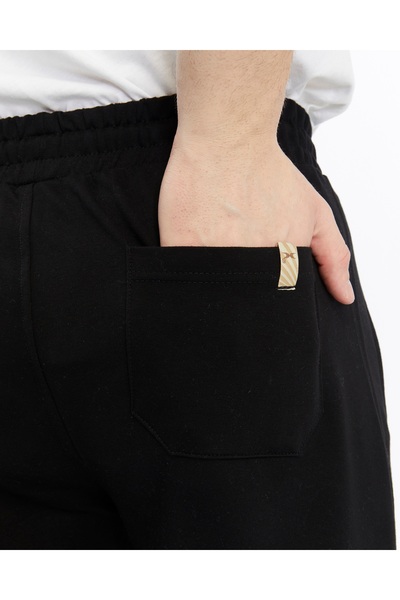 AXXEL Erkek Siyah Fermuar Cepli Düz Paça Eşofman Alt-p601