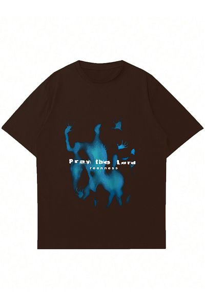 Mad&Calf Μπλουζάκι Unisex Pray The Lord με στάμπα με λαιμόκοψη