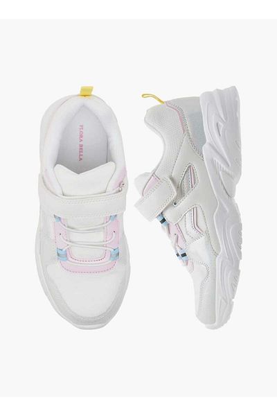 Flora Bella by Shoexpress Flora Bella Embellished Panelled Sneakers with Hook-and-Loop Closure