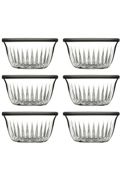 Paşabahçe 530146   Freesia 6-Piece Gray Lid Bowl Storage Container
