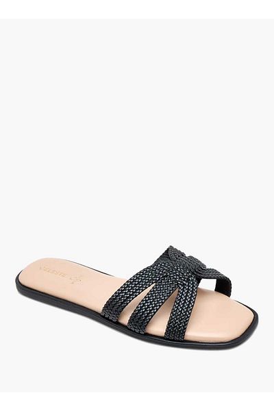 Celeste Women's Textured Slip-On Flat Sandals
