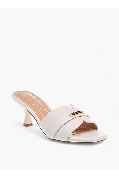 Celeste Women's Animal Textured Slip-On Sandals with Kitten Heels