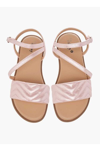 Little Missy Quilted Sandals with Hook and Loop Closure