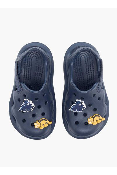Aqua Aqua Dinosaur Applique Clogs with Backstrap