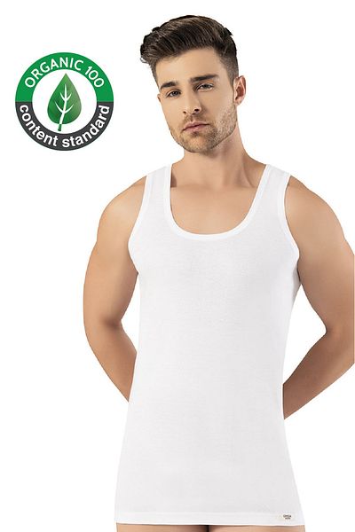 OMERA 4 White Men's Undershirt - 100% Organic Rib Cotton, Ocs Certified