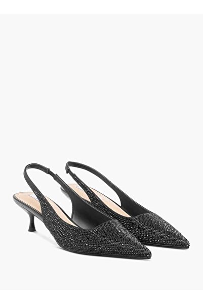 ELLE حذاء نسائي مفتوح من الخلف مزين بكعب صغير من Elle