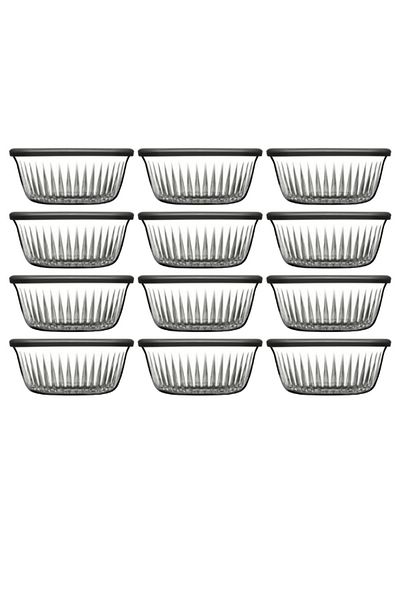 Paşabahçe 530156   Freesia 12-Piece Gray Bowl Storage Container with Lid
