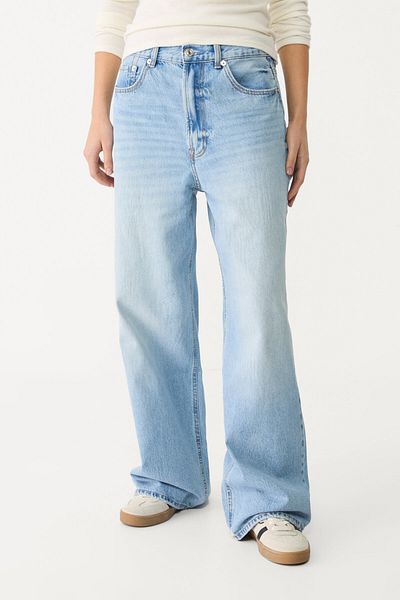 Stradivarius D88 بنطلون جينز واسع الساق