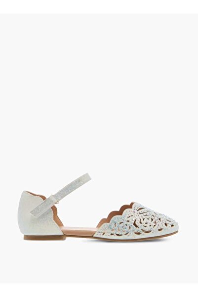 Celeste Girls' Embellished Ballerinas with Hook and Loop Closure