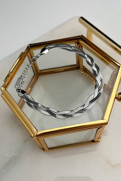 Modex Steel Silver Color Hair Braid Bracelet