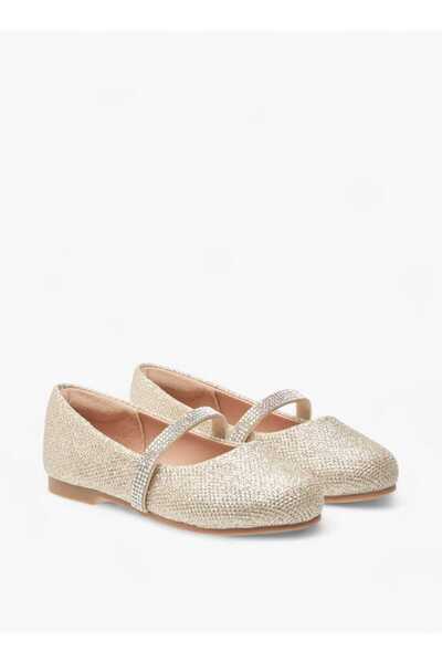Juniors Glitter Detail Ballerina Shoes with Elasticated Strap