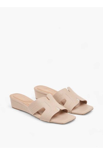 Celeste Women's Solid Slip-On Sandals with Wedge Heels
